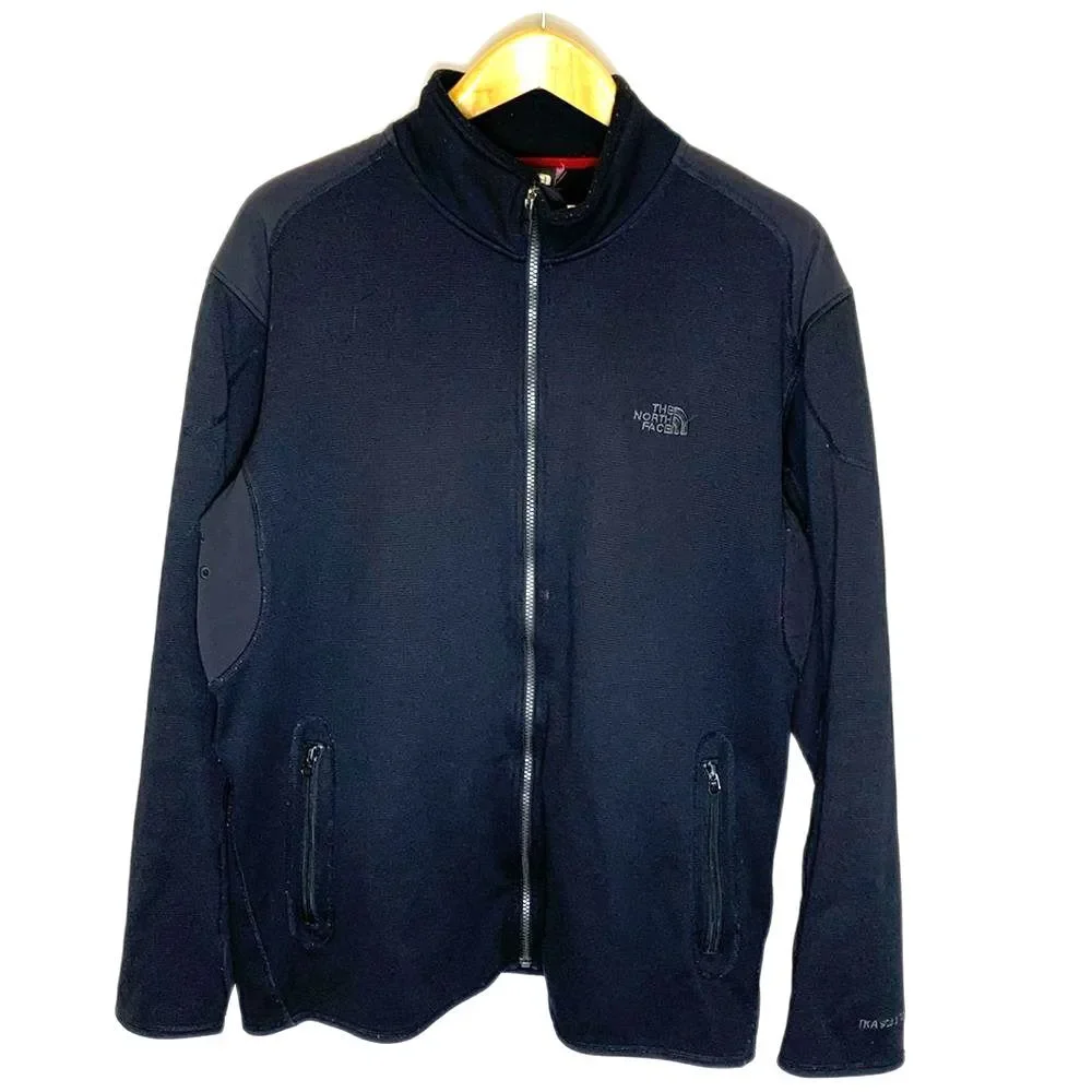 The North Face TKA Stealth Men's Black Mesh Fleece Full Zipper Jacket Size XL